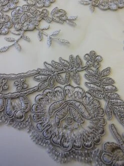 Grey Corded Lace - Jaylin -Elegance in Lace GreyCordedLace Jaylin Closeup