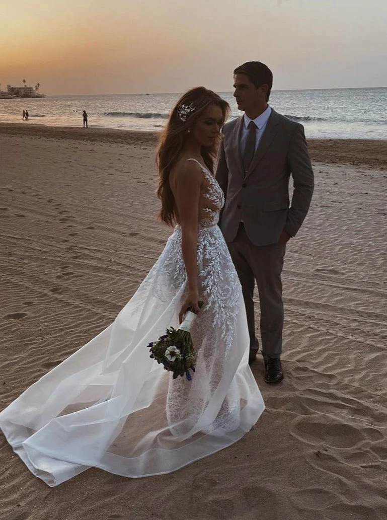 Ivory Beaded Bridal Lace - Giralda 6 Ivory Beaded Bridal Lace - Giralda - Image 4