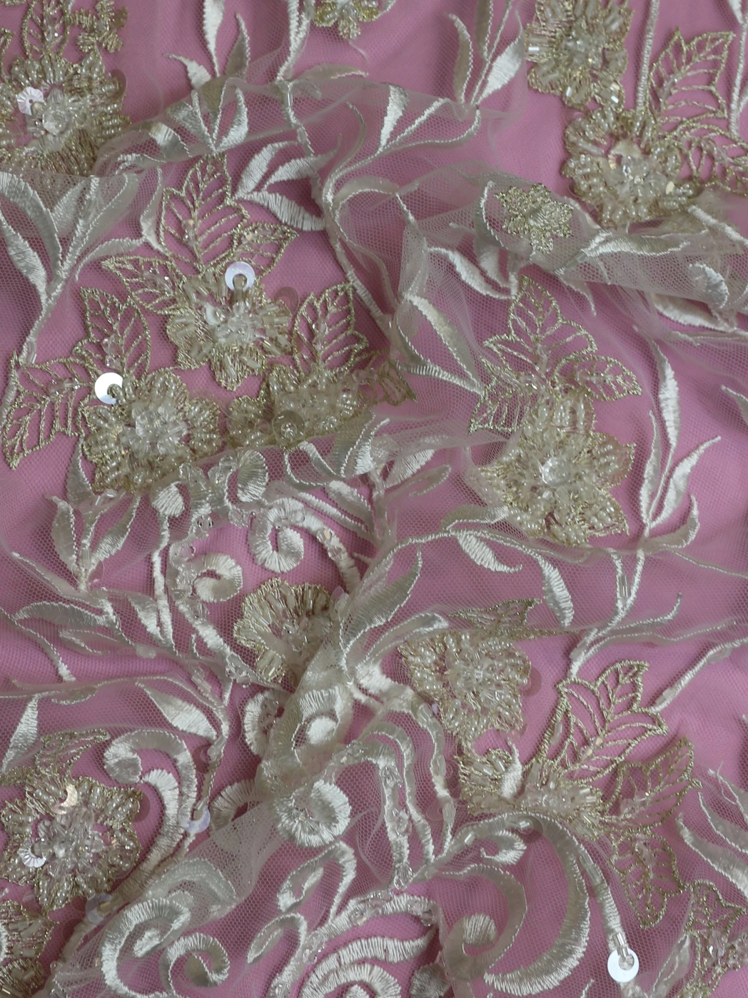 Ivory Embroidered Lace - Heart 5 Ivory Embroidered Lace - Heart - Image 3