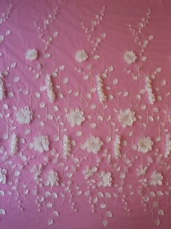 Ivory 3D Floral Lace - Loveleen -Elegance in Lace Ivory3DLace Loveleen FullWidth