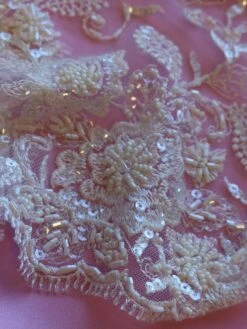 Ivory Beaded Lace - Halle -Elegance in Lace IvoryBeadedLace Halle closeup