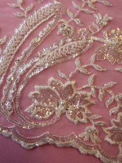 Ivory Beaded Lace - Martha -Elegance in Lace IvoryBeadedLace Martha Closeup