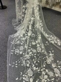 Ivory Beaded Lace - Bardot -Elegance in Lace IvoryBridalLace Bardot 1