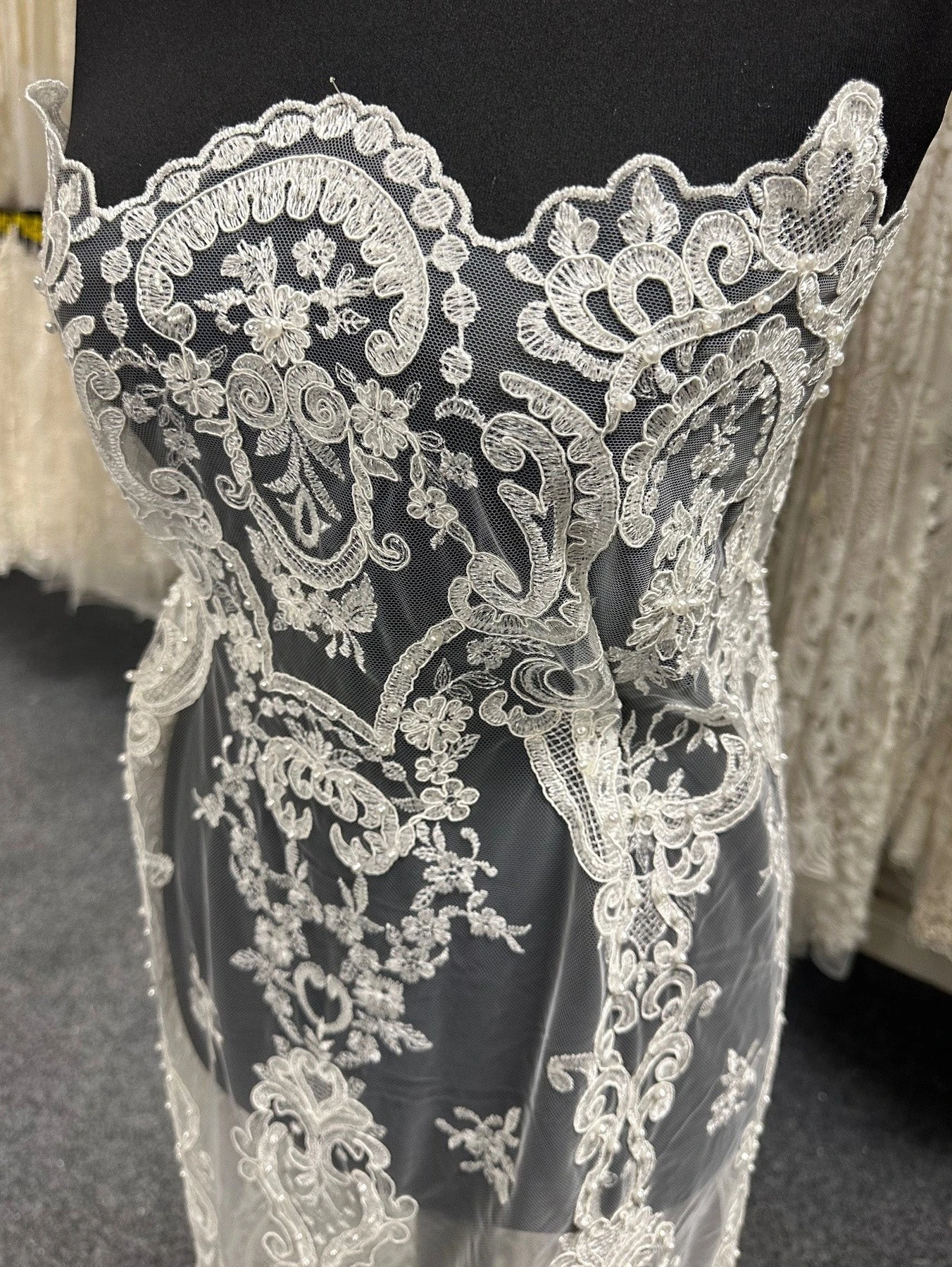 Ivory Beaded Lace - Bella 4 Ivory Beaded Lace - Bella - Image 2