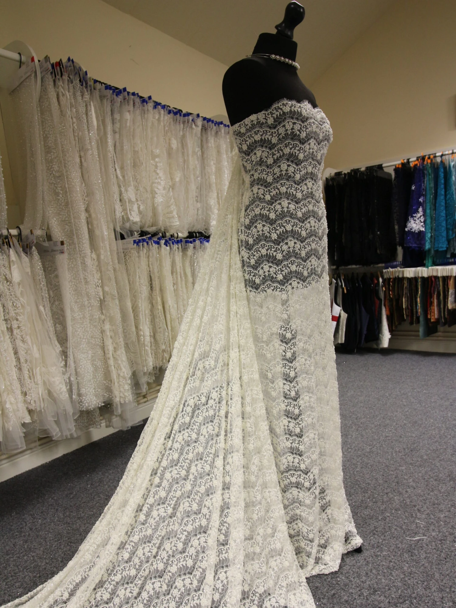 Ivory Beaded Lace - Celine 10 Ivory Beaded Lace - Celine - Image 8