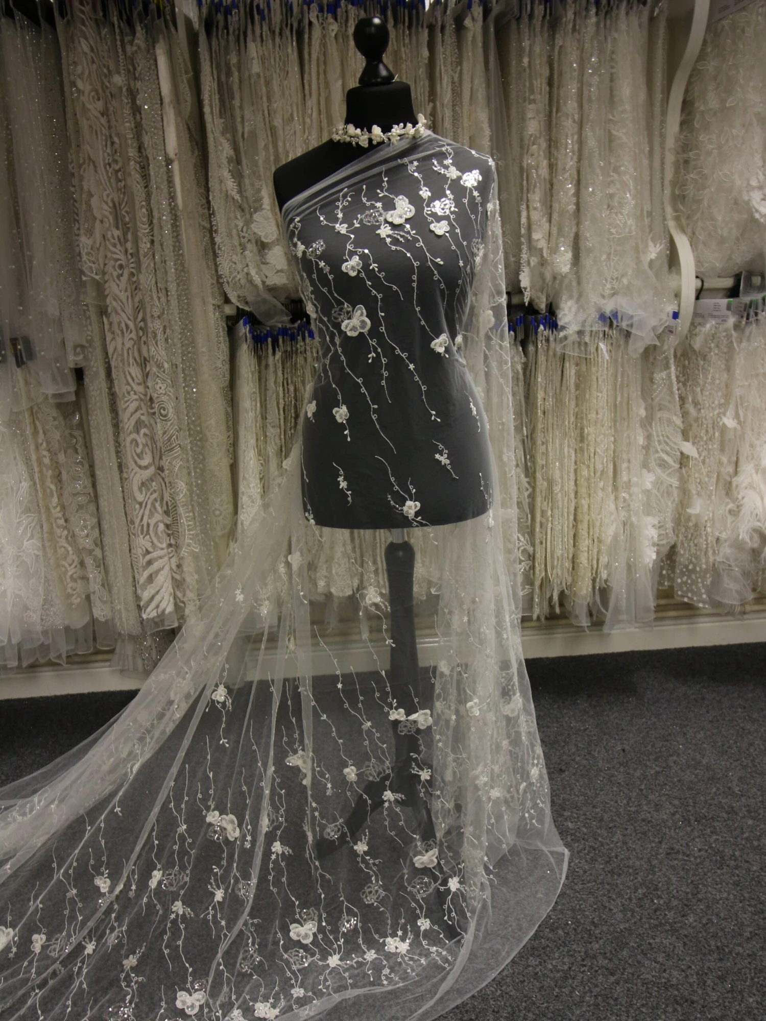 Ivory Beaded Embroidered Lace - Genka 3 Ivory Beaded Embroidered Lace - Genka