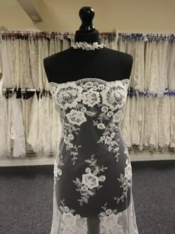 Ivory Beaded Lace - Melinda -Elegance in Lace IvoryBridalLace Melinda 1