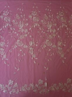 Ivory Beaded Lace - Bardot -Elegance in Lace IvoryEmbroideredLace Bardot FullWidth