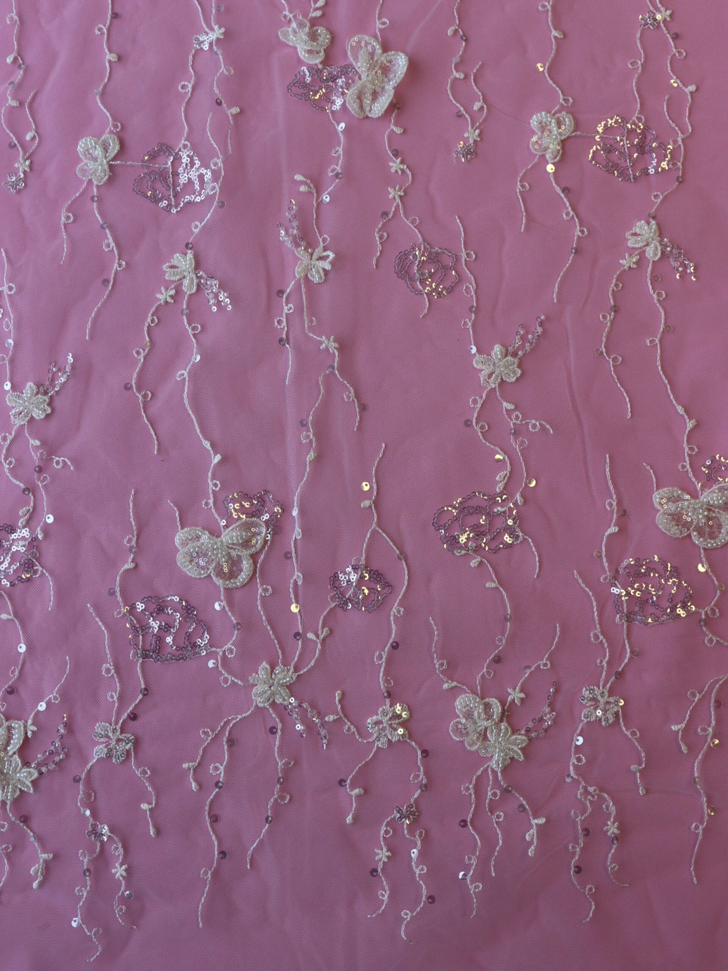 Ivory Beaded Embroidered Lace - Genka 6 Ivory Beaded Embroidered Lace - Genka - Image 4