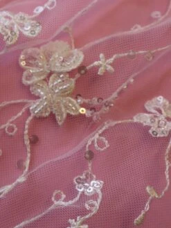 Ivory Beaded Embroidered Lace - Genka 20 Ivory Beaded Embroidered Lace - Genka -Elegance in Lace IvoryEmbroideredLace Genka closeup