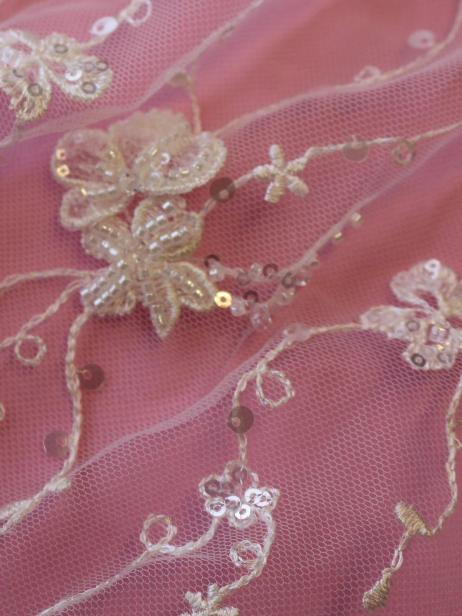 Ivory Beaded Embroidered Lace - Genka 11 Ivory Beaded Embroidered Lace - Genka - Image 9