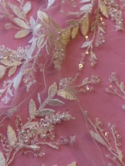 Ivory Beaded Bridal Lace - Giralda 26 Ivory Beaded Bridal Lace - Giralda -Elegance in Lace IvoryEmbroideredLace Giralda CloseUp