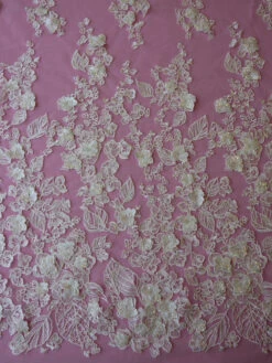 Ivory 3D Embroidered Lace - Hunter -Elegance in Lace IvoryEmbroideryLace Hunter