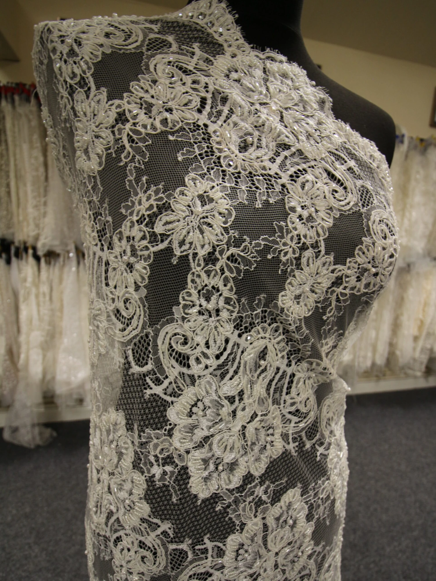 Ivory Corded & Beaded Lace - Lydia 7 Ivory Corded & Beaded Lace - Lydia - Image 5