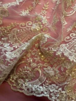 Ivory Embroidered Lace - Ruby -Elegance in Lace IvoryLace Ruby closeup
