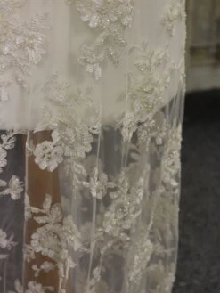 Ivory Beaded Lace - Monica -Elegance in Lace IvorySequinLace Monica 1