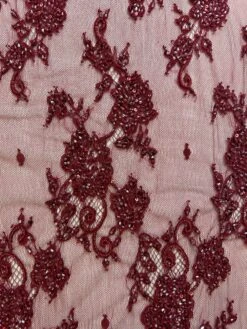 Maroon Beaded Lace - Jacintha -Elegance in Lace Jacintha