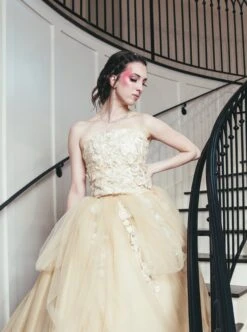 Champagne Beaded Flower Lace - Blake 33 Champagne Beaded Flower Lace - Blake -Elegance in Lace JoHartley KCFW 2021 SS WED 3650 EliStack