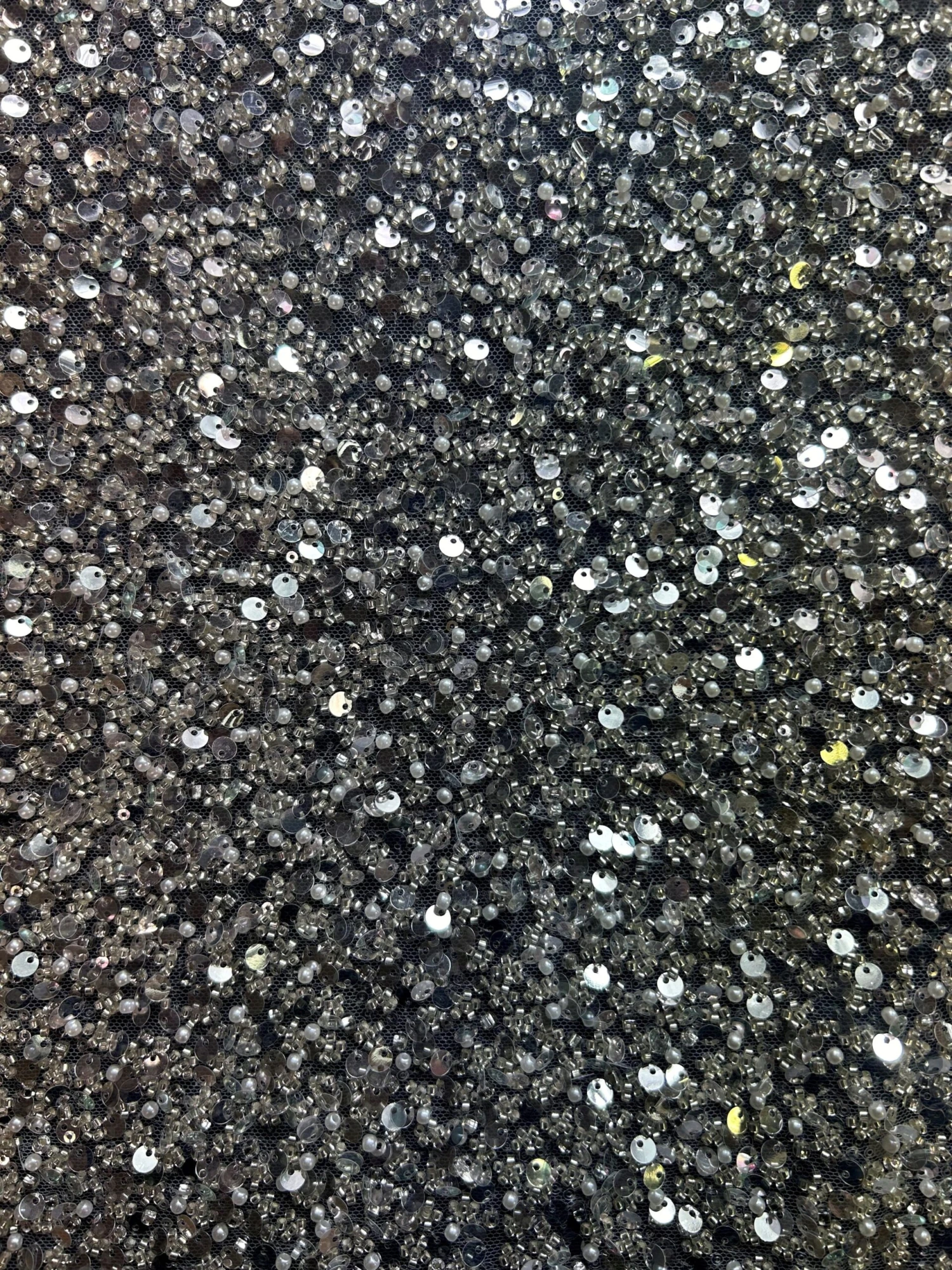 Silver Sequined & Beaded Tulle - Kenza 9 Silver Sequined & Beaded Tulle - Kenza - Image 7