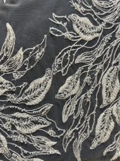 Ivory Beaded Embroidery Lace - Leonella -Elegance in Lace Leonella