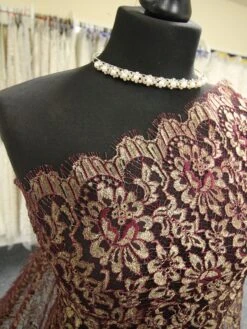 Gold & Magenta Leavers Lace - Seraphina -Elegance in Lace MagentaLace Seraphina