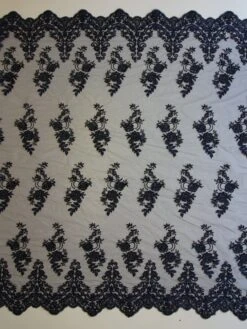 Navy Beaded Lace - Pilar -Elegance in Lace NavyBeadedLace Pilar fullwidth