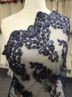 Navy Beaded Lace - Pilar -Elegance in Lace NavyBeadedLace Pilarshoulders