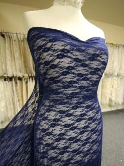 Navy Blue Stretch Lace - Yvonne -Elegance in Lace NavyBridalLace Yvonne