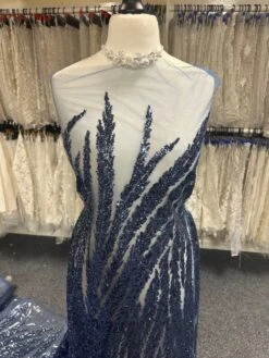 Navy Sequin Glitter Lace - Divine 13 Navy Sequin Glitter Lace - Divine -Elegance in Lace NavySequinLace Divine
