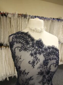 Navy Beaded Lace - O'Hara -Elegance in Lace Navylace O hara