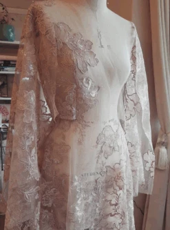 Pink Sequinned Embroidery Lace - Palma -Elegance in Lace Palmapink