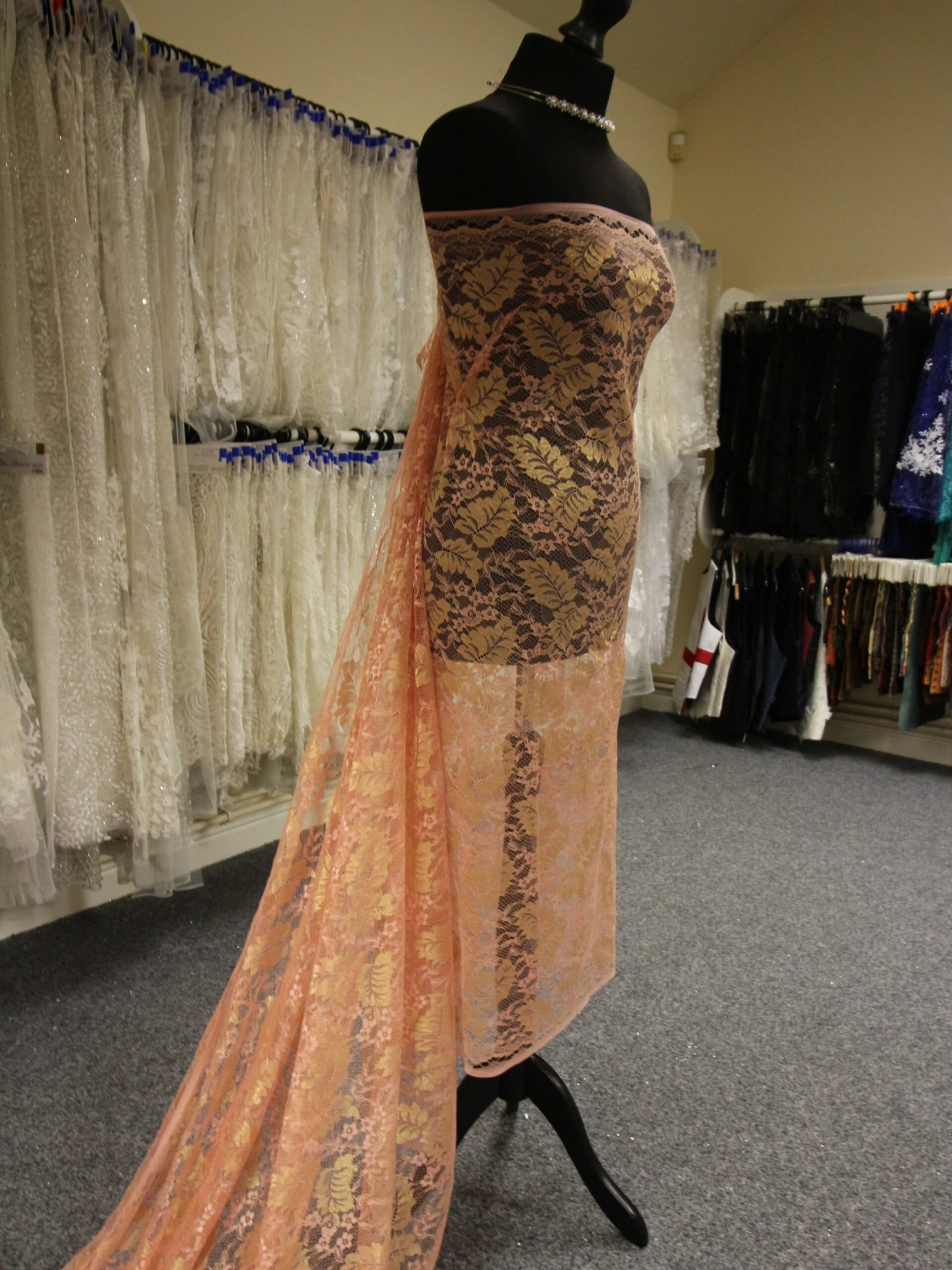 Peach Raschel Lace - Wren 8 Peach Raschel Lace - Wren - Image 6