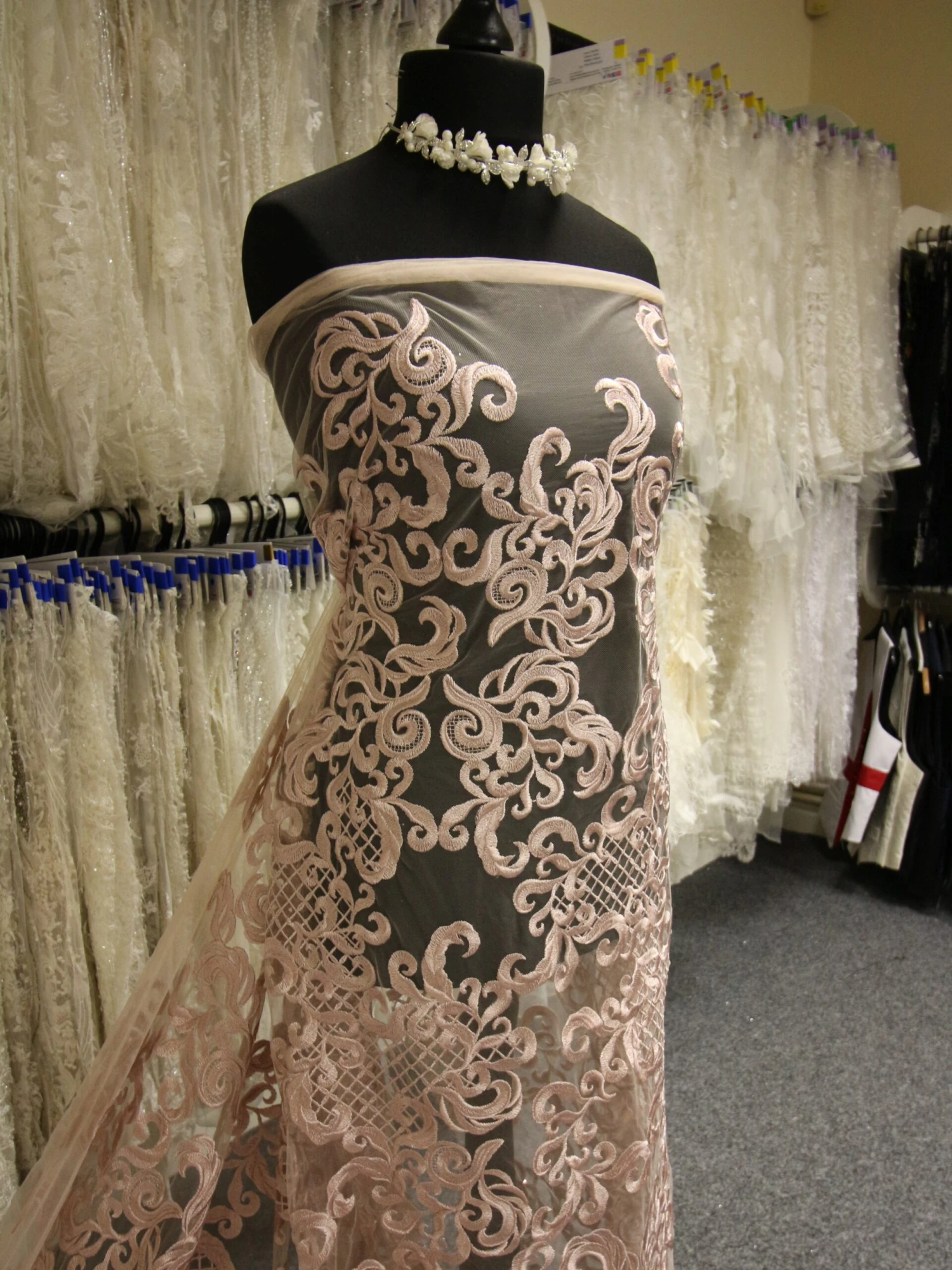 Pink Embroidered Lace - Binta 8 Pink Embroidered Lace - Binta - Image 6