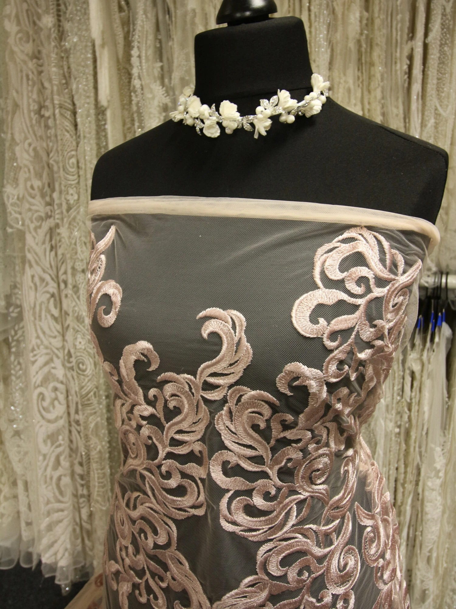 Pink Embroidered Lace - Binta 7 Pink Embroidered Lace - Binta - Image 5