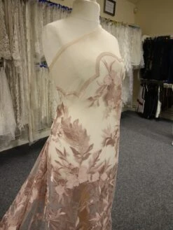 Dusky Pink Embroidery Lace - Gaynor -Elegance in Lace PinkLace Gaynor 2