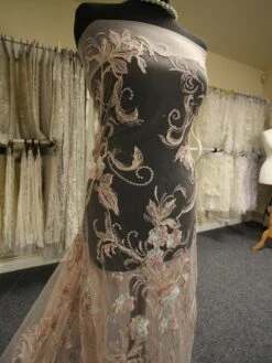 Dusky Pink Embroidered Lace - Keegan -Elegance in Lace PinkLace Keegan2