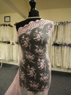 Pink Embroidered Lace - Kirsty -Elegance in Lace Pinkbridallace kirsty