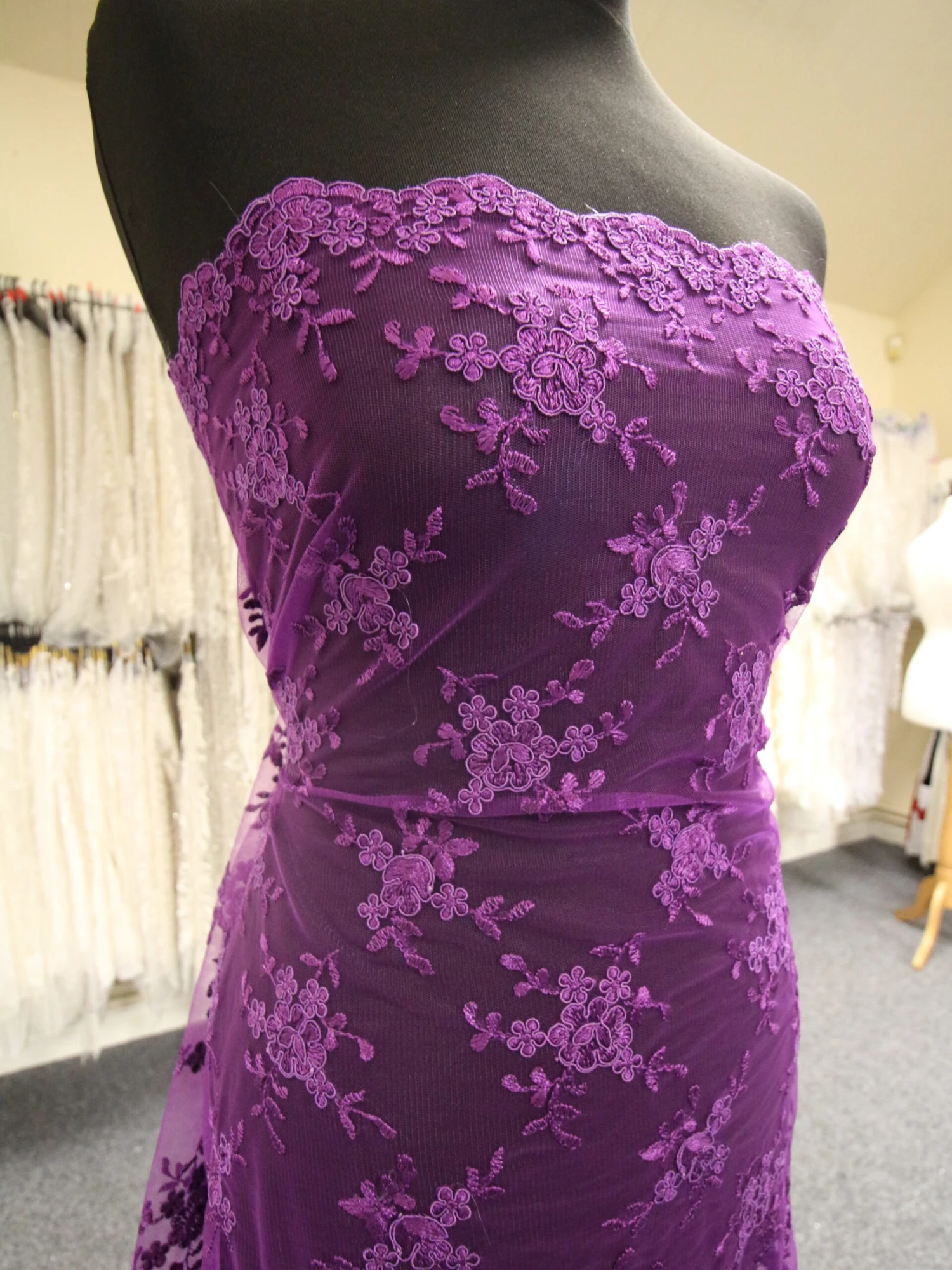 Purple Corded Lace - Geraldine 4 Purple Corded Lace - Geraldine - Image 2
