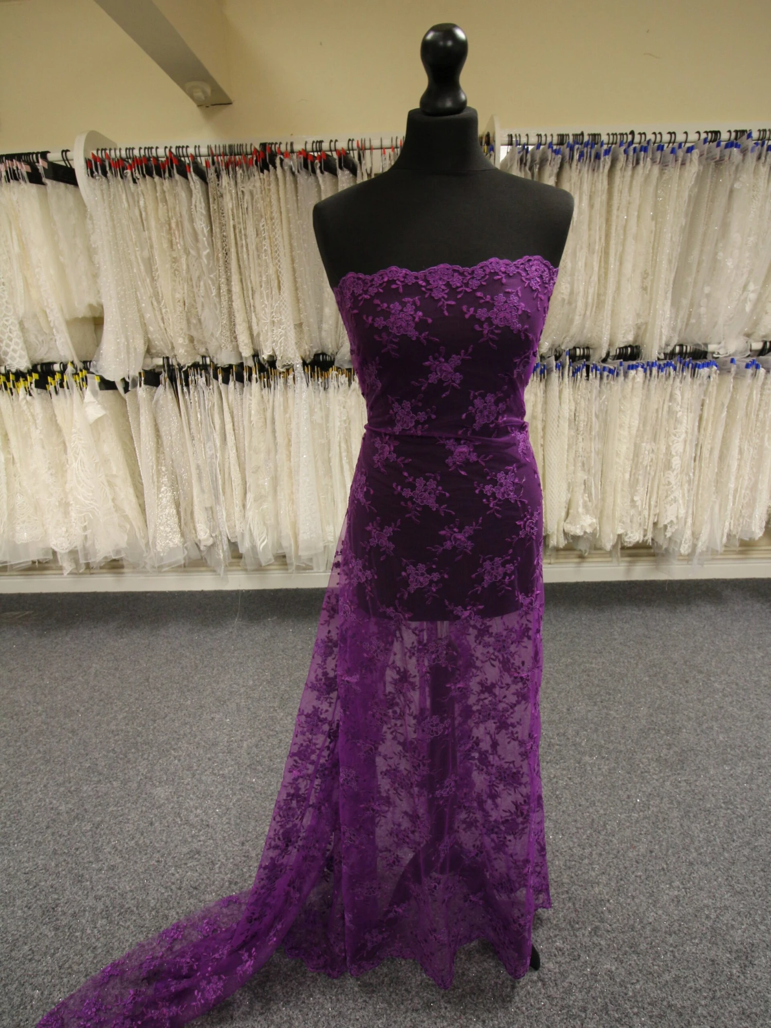 Purple Corded Lace - Geraldine 3 Purple Corded Lace - Geraldine