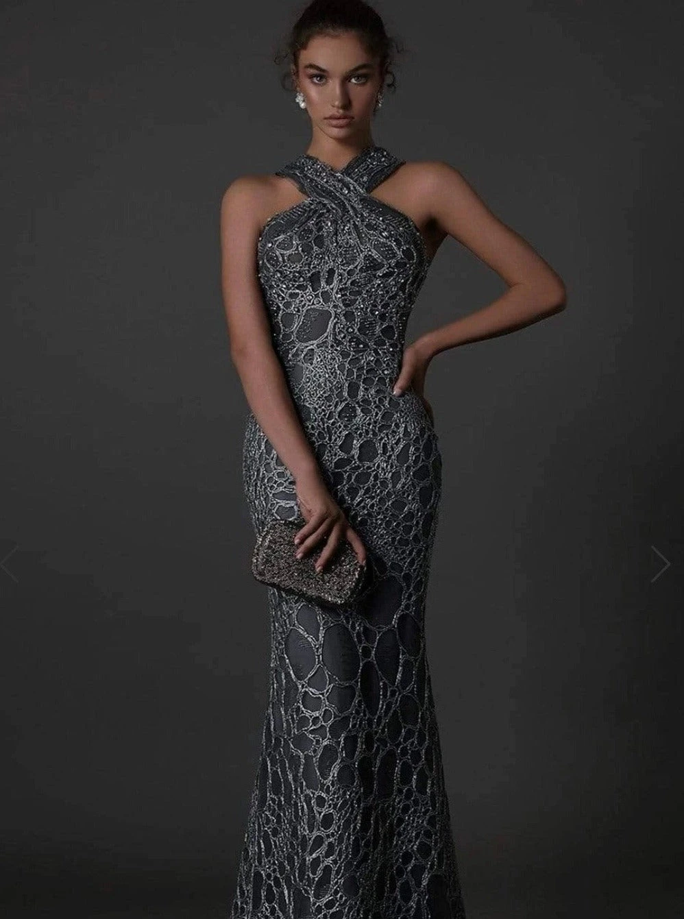 Silver Corded Lace - Raven 4 Silver Corded Lace - Raven - Image 2