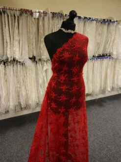 Red Corded Lace - Geraldine -Elegance in Lace RedCordedLace Geraldine