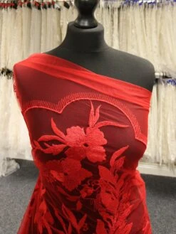 Red Embroidery Lace - Gaynor -Elegance in Lace RedEmbroideredLace Gaynor