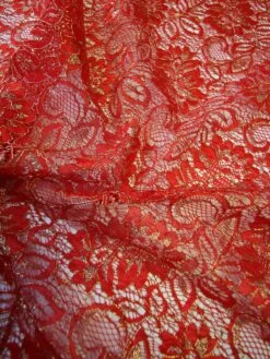 Red Raschel Lace - Kris -Elegance in Lace RedLace Kris closeup
