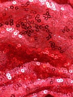Red Sequinned Tulle - Glow 10 Red Sequinned Tulle - Glow -Elegance in Lace RedSequinTulle Glow. Closeup jpg