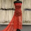 Red Raschel Lace - Kris -Elegance in Lace RedandGoldLace Kris