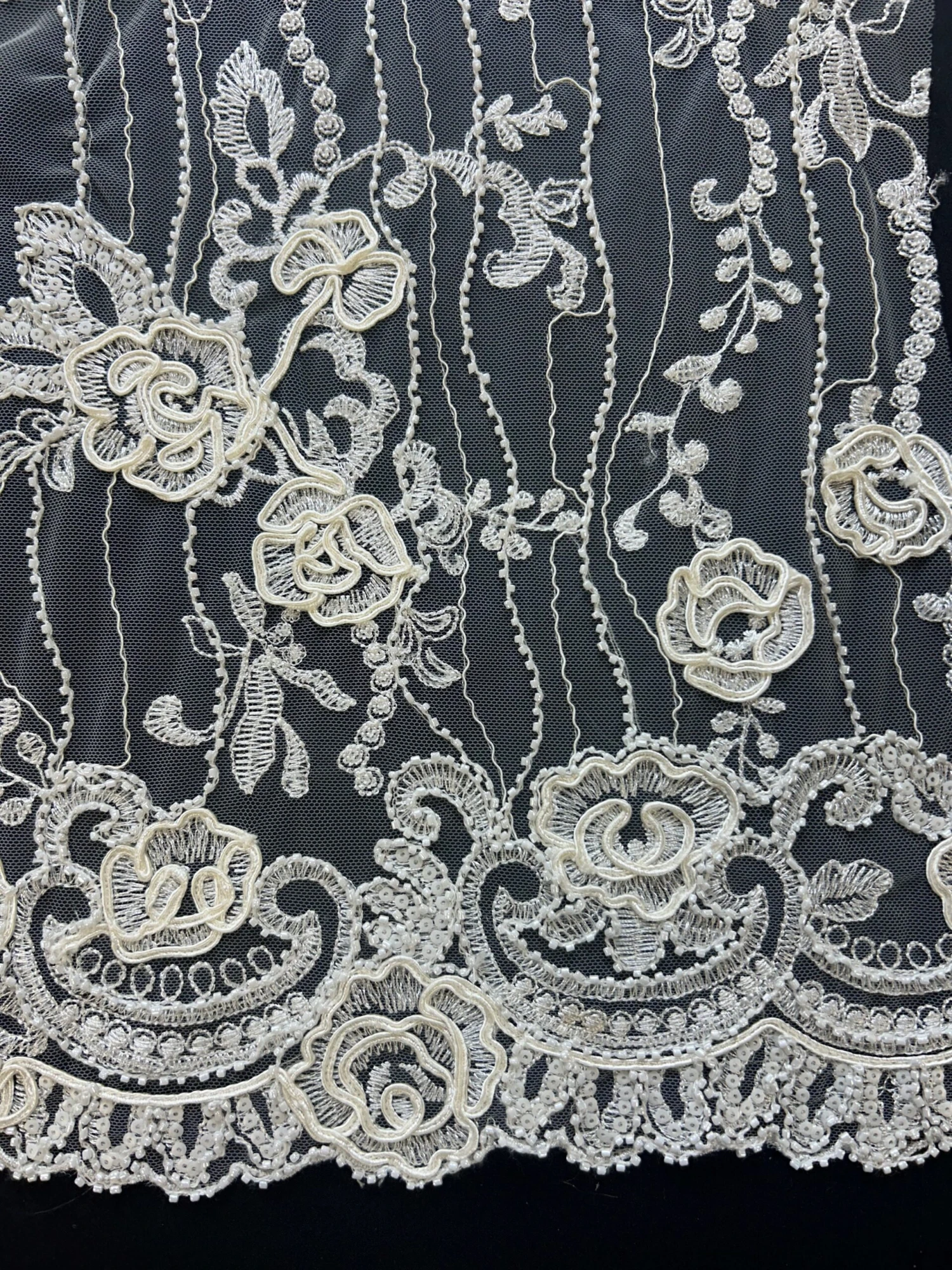 Ivory Corded And Beaded Lace – Rochelle 12 Ivory Corded And Beaded Lace – Rochelle - Image 10