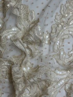 Champagne Embroidered Lace - Sandy -Elegance in Lace Sandy