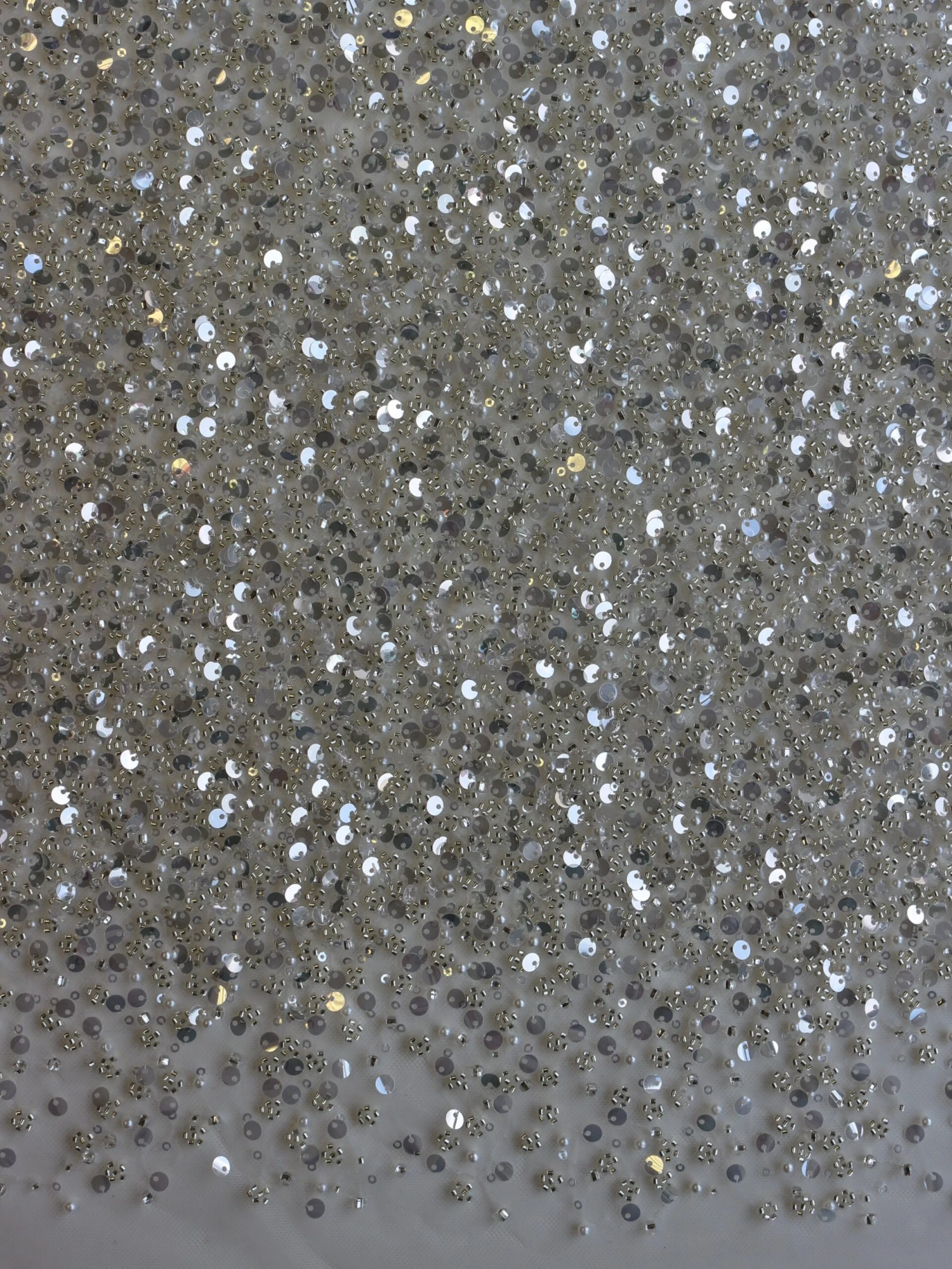 Silver Sequined & Beaded Tulle - Kenza 4 Silver Sequined & Beaded Tulle - Kenza - Image 2