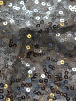 Silver Sequined Lace - Dempsey -Elegance in Lace SilverSequinedLace Dempsey closeup