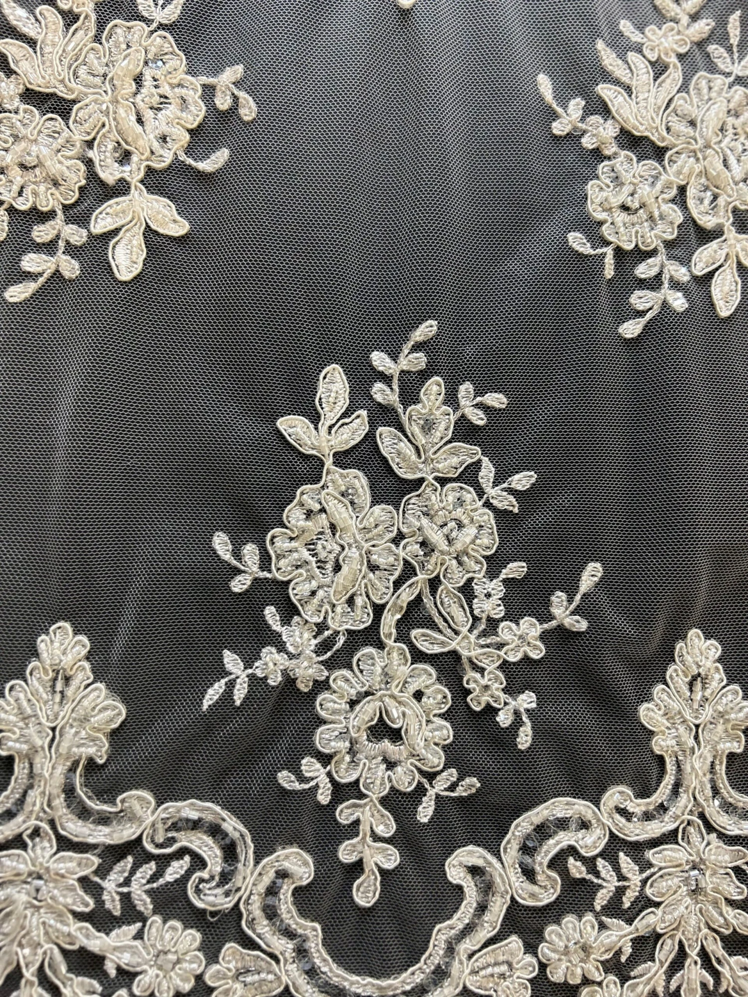 Ivory Beaded Lace - Sophia 11 Ivory Beaded Lace - Sophia - Image 9